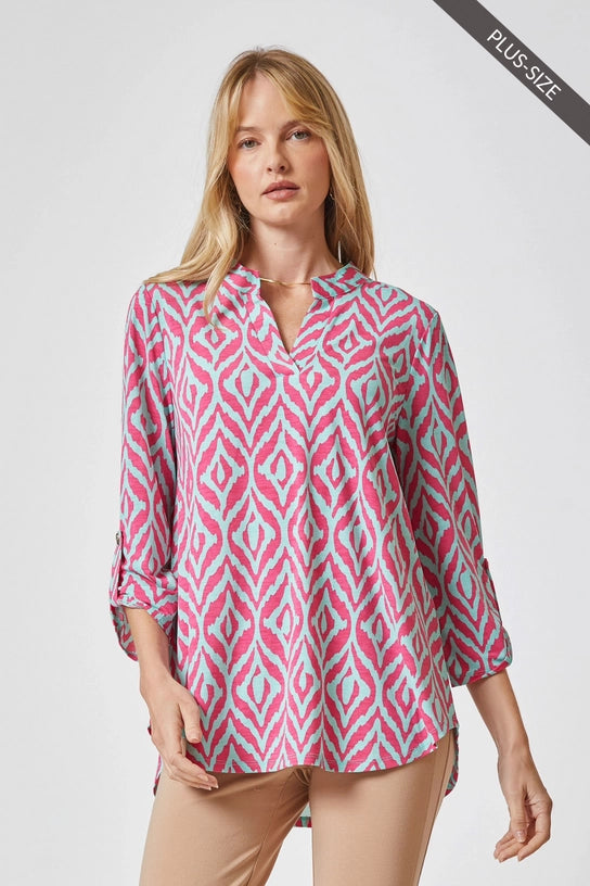 Lizzy 3/4 Sleeve Print Top Spring 2024 Collection