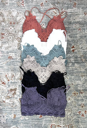 Kamryn Floral Scalloped Doily Crochet Lace Bralette