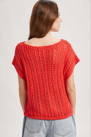 Randi Open-Knit Crochet Sweater Top