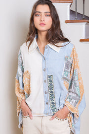 Ginny Boho Lightweight Oversized Patchwork Top