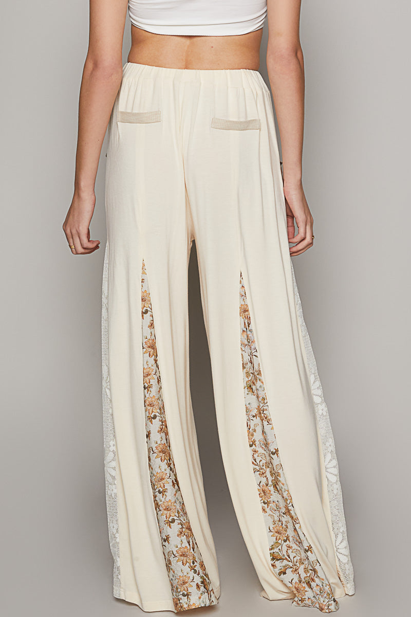 Sally Lace Trim Wide Leg Pants