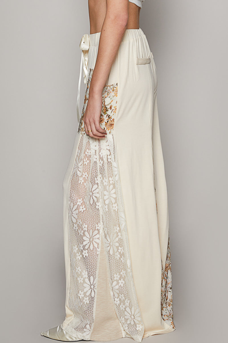 Sally Lace Trim Wide Leg Pants