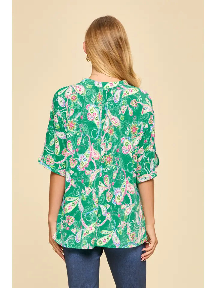 Lizzy Breeze Tulip Sleeve Print Top Spring 2026 Collection