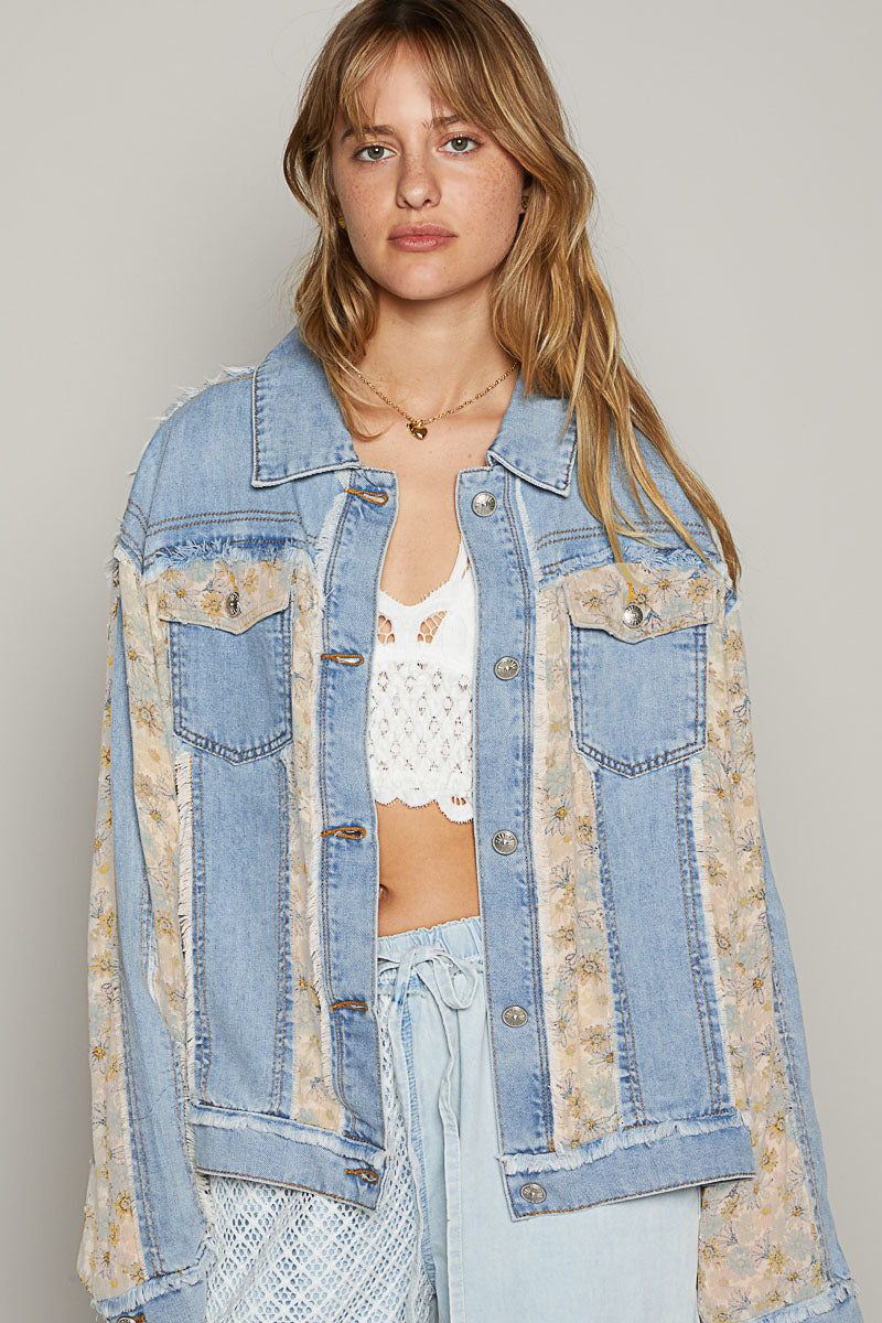 Eloise Boho Floral Cutaway Patch Denim Jacket – The 1408 Boutique