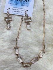 Crystal Rhinestone Paperclip Chain Necklace