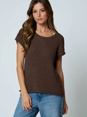 Perry Crew Neck Short Cap Sleeve Sweater