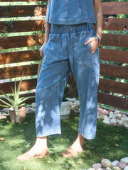 Lindee Seam Detail Sleeveless Denim Top & Pant Set
