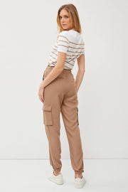 Maude Classic Tencel Drawstring/Elastic Cargo Jogger Pants