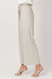 Pamela Drawstring Waist Linen Wide Leg Pants