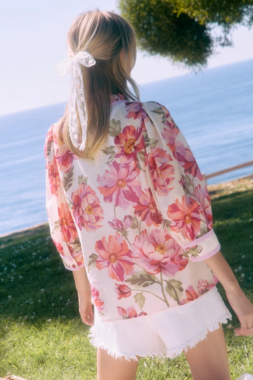 Bellissima Floral Printed Ruffle Top