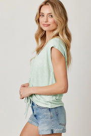 Caitlyn Front Drawstring Rouched Drawstring Top