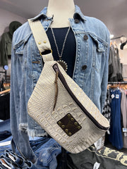 Luxury Bumbag Crossbody Handbag with LV Upcycled Patch