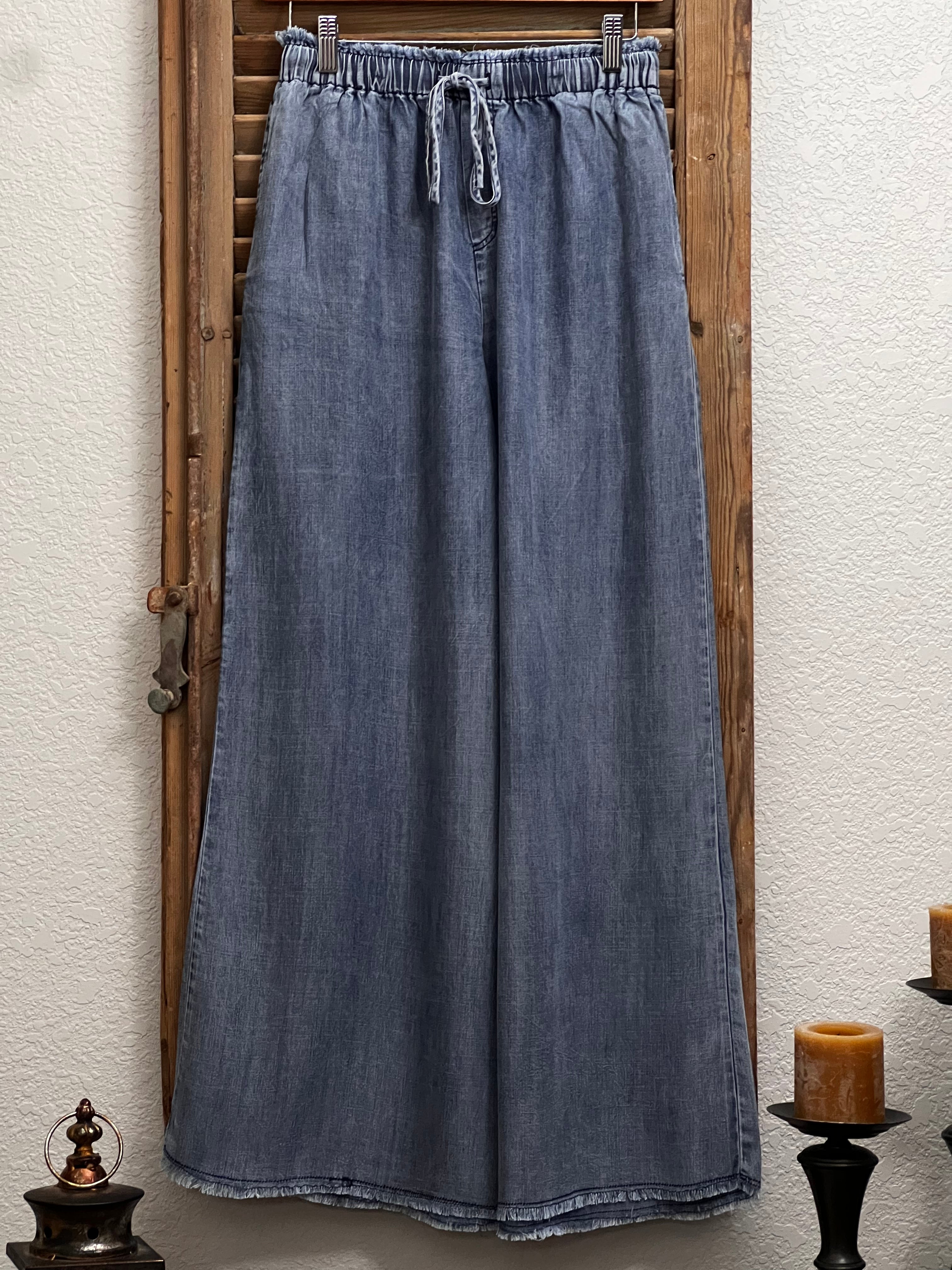 Juliet Soft Washed Denim Wide Leg Pants