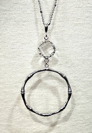 Meghan Browne Fan Silver Clear Pendant Necklace