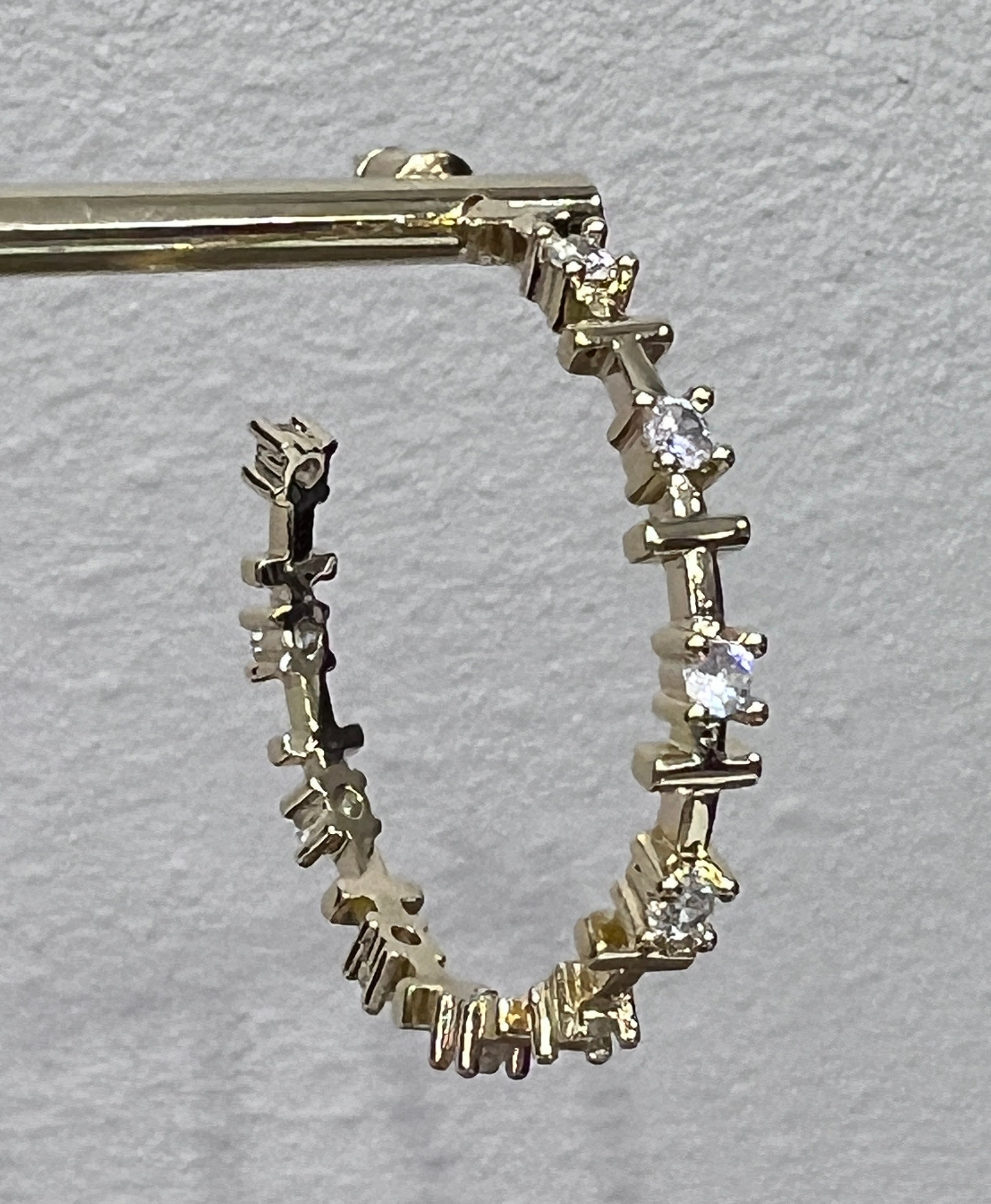 Cross Crystal Gold Hoop Earrings