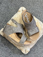 Wally Tooled Cork Wedge Sandal