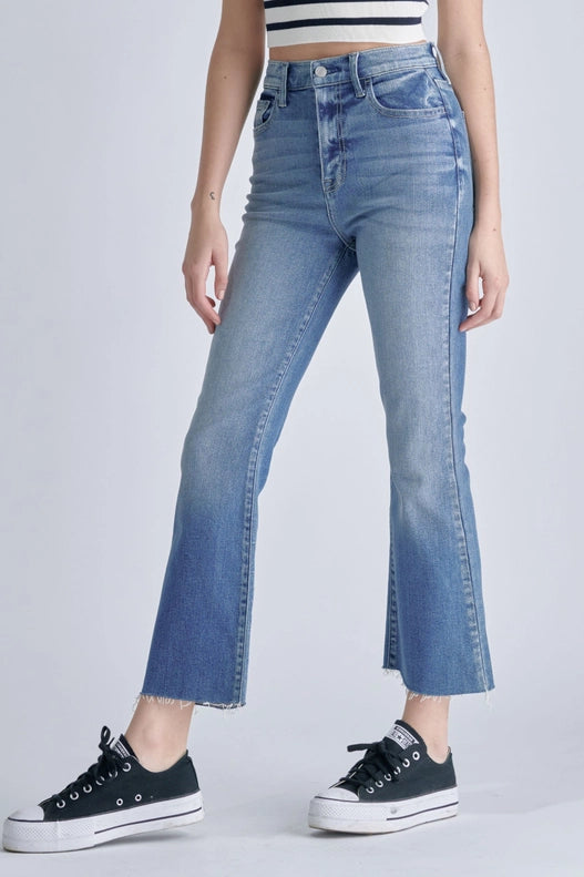 Tramp High Rise Crop Flare Jeans