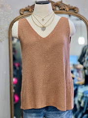 Paris Deep V Knitted Sweater Tank Top