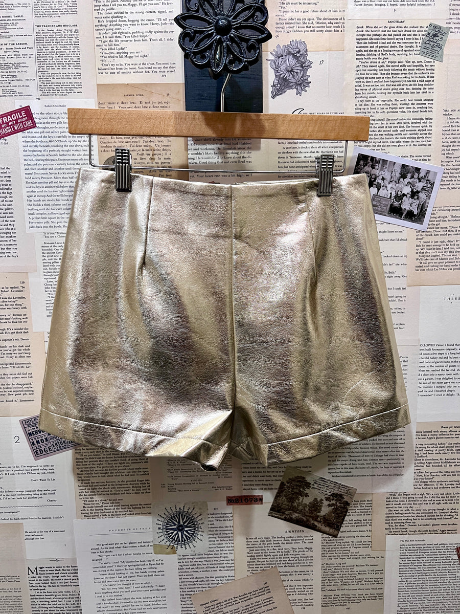 Goldie Metallic Faux Leather Shorts