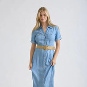 Calamity Jane Collared Button Front Midi Dress