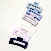 Alexandria Quilted Embossed Matte Color Hair Claw Clip