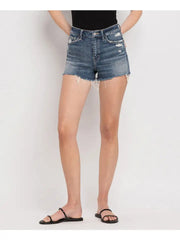 Vervet High Rise Raw Hem Shorts