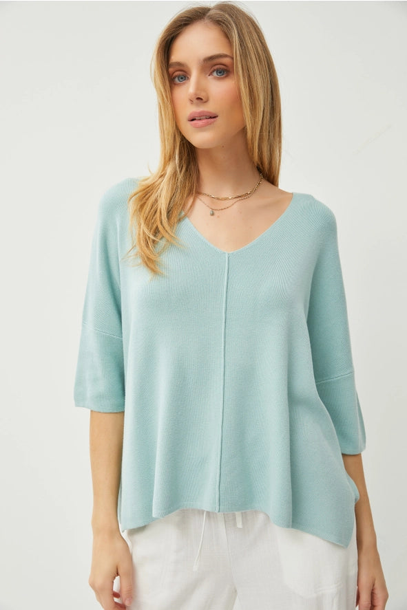 Andi Half Sleeve V-Neck Sweater