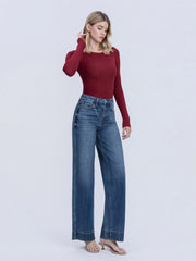 Misunderstood Super High Rise Trouser Hem Baggy Wide Leg Jeans