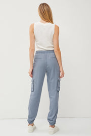 Maude Classic Tencel Drawstring/Elastic Cargo Jogger Pants