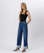 Hillbilly Cutie High Rise Baggy Wide Cuffed Denim Jeans