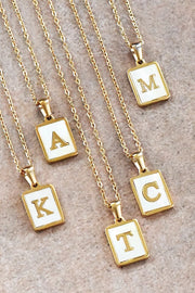 18K Gold Plated Waterproof Pearl Initial Necklace Collection