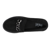 Corkys Hey Girl Literally Black Faux Suede Slip-On Low Heel Platform Loafer