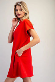 Bria Solid Color Mock Neck Knit Mini Dress