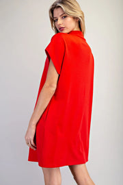 Bria Solid Color Mock Neck Knit Mini Dress