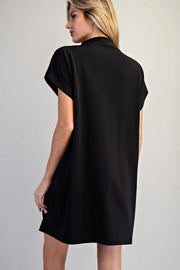 Bria Solid Color Mock Neck Knit Mini Dress