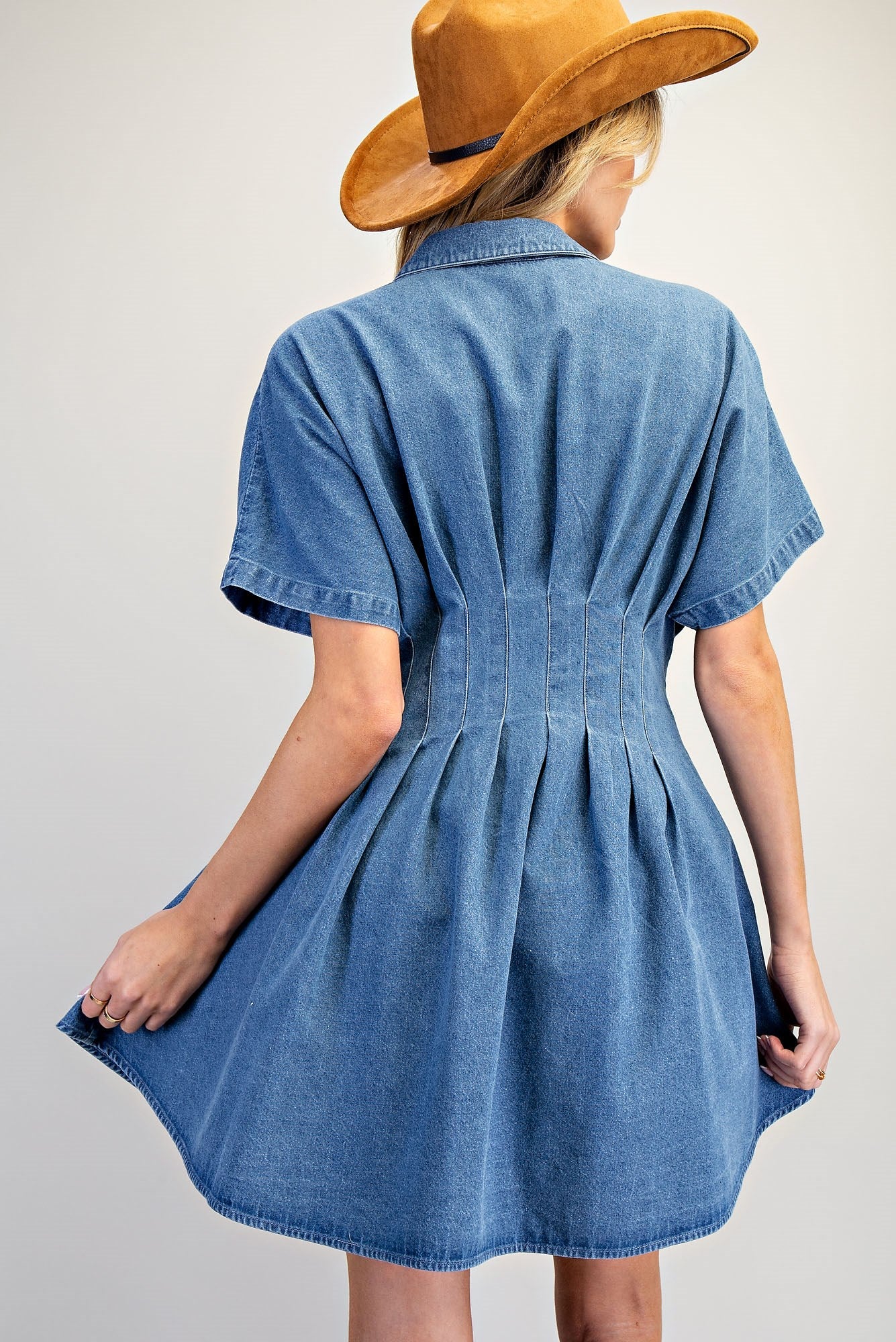 Johnny & June Peated Denim Mini Dress