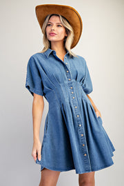 Johnny & June Peated Denim Mini Dress
