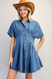 Johnny & June Peated Denim Mini Dress