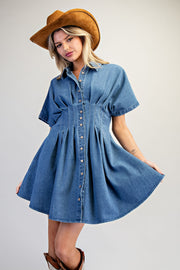 Johnny & June Peated Denim Mini Dress