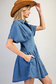 Johnny & June Peated Denim Mini Dress