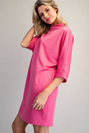 Brianna Solid Color Mock Neck Knit Mini Dress