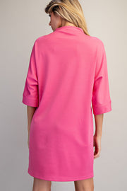 Brianna Solid Color Mock Neck Knit Mini Dress