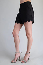 Scallop Hem Tailored Shorts