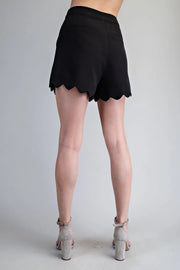 Scallop Hem Tailored Shorts