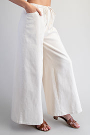 Abby Mineral Washed Tie-Waist Stretch Wide Leg Pants