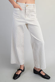 Dori Striped Straight Leg Cropped Pants