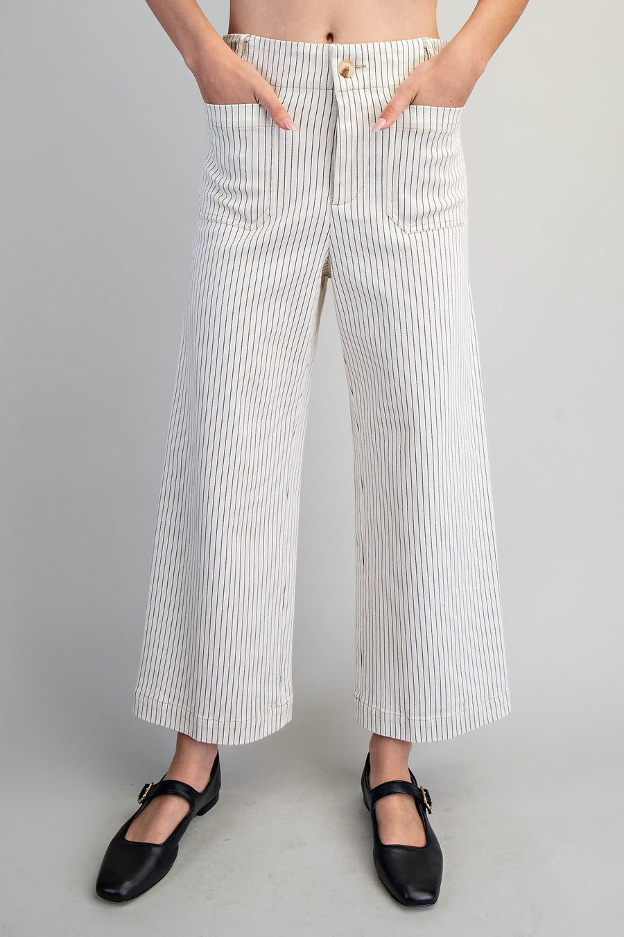 Dori Striped Straight Leg Cropped Pants