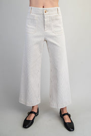 Dori Striped Straight Leg Cropped Pants