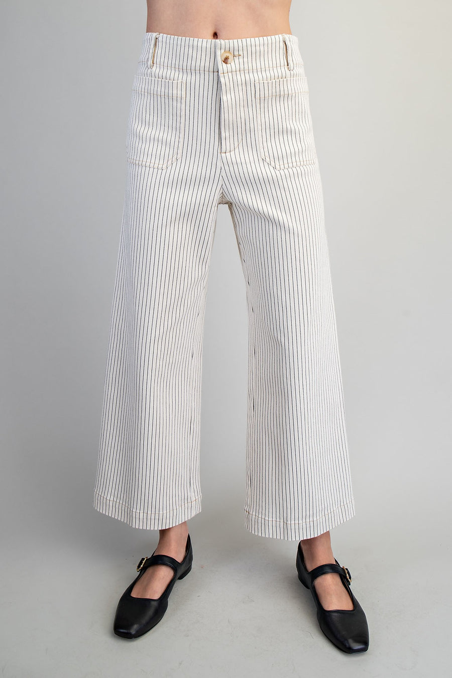 Dori Striped Straight Leg Cropped Pants