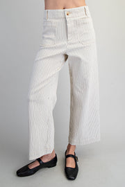 Dori Striped Straight Leg Cropped Pants